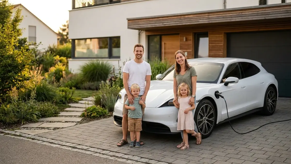 E-Auto und Familie: Bei langer Nutzung lohnt sich der Kauf samt Kinderbonus und THG-Prämie.