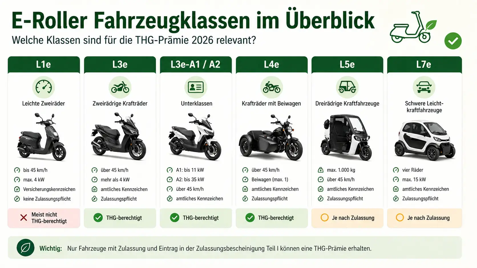 Die Fahrzeugklasse entscheidet über die THG-Berechtigung