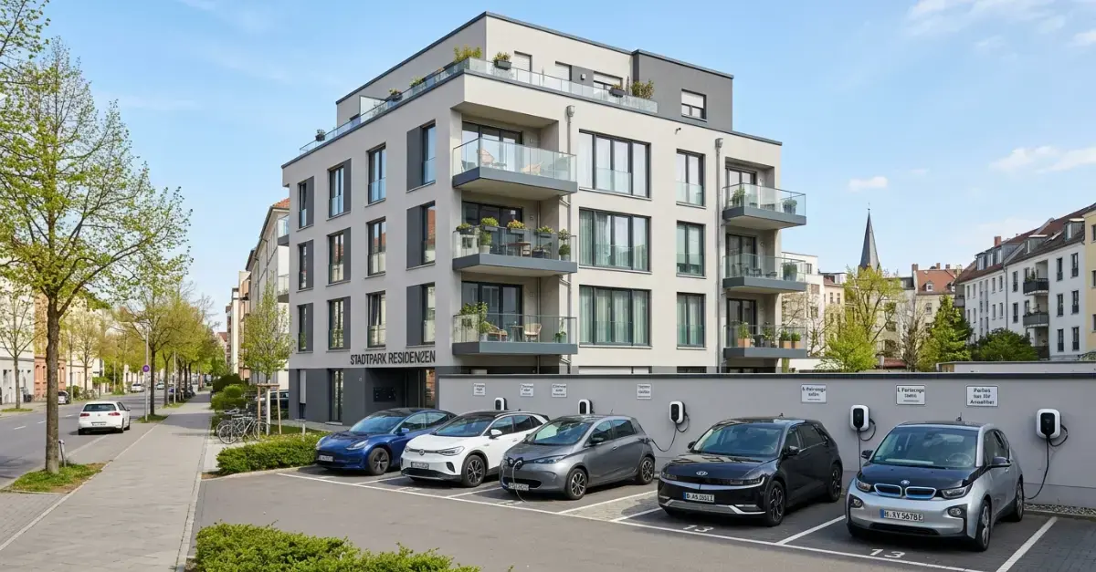 Ladeinfrastruktur in einem Mehrparteienhaus mit mehreren Ladepunkten