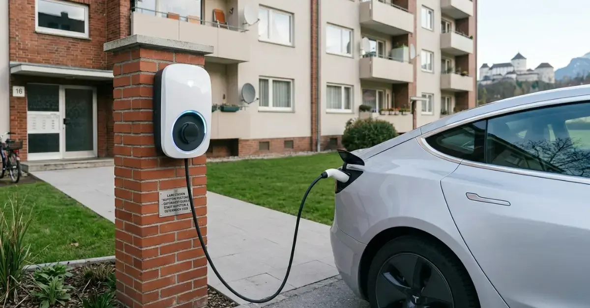 Technische Ladeinfrastruktur mit Netzanschluss und Stromverteilung